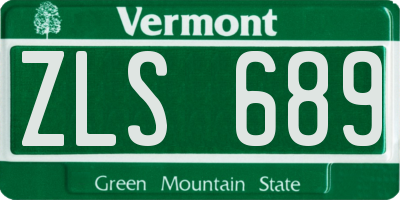VT license plate ZLS689