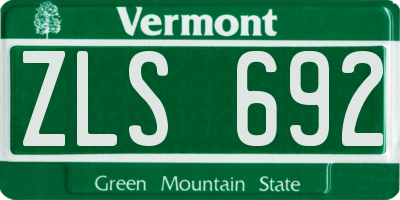 VT license plate ZLS692