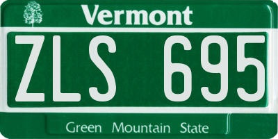 VT license plate ZLS695