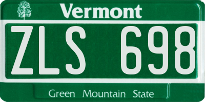 VT license plate ZLS698