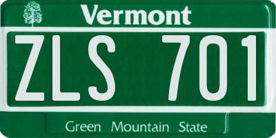 VT license plate ZLS701