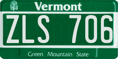 VT license plate ZLS706
