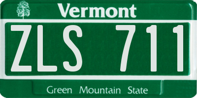 VT license plate ZLS711