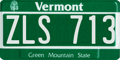 VT license plate ZLS713