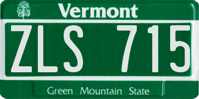 VT license plate ZLS715