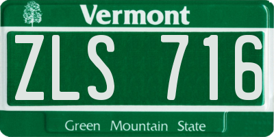 VT license plate ZLS716