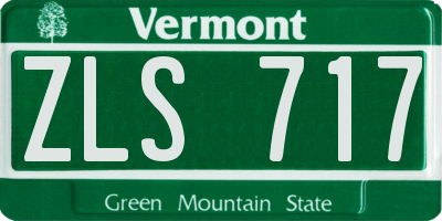 VT license plate ZLS717