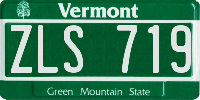 VT license plate ZLS719