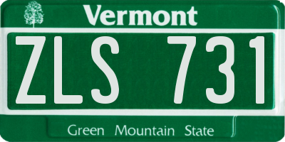 VT license plate ZLS731