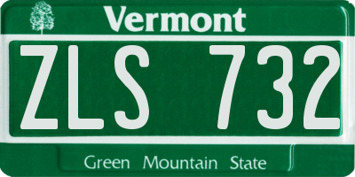 VT license plate ZLS732