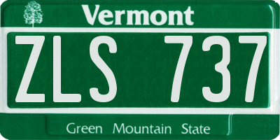 VT license plate ZLS737