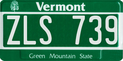 VT license plate ZLS739