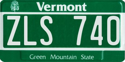 VT license plate ZLS740