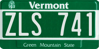 VT license plate ZLS741