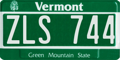 VT license plate ZLS744