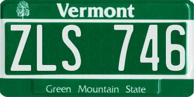 VT license plate ZLS746