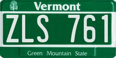 VT license plate ZLS761