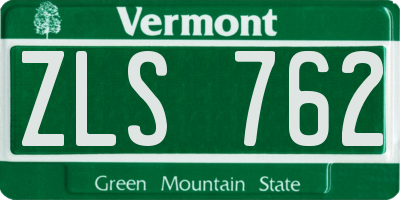 VT license plate ZLS762