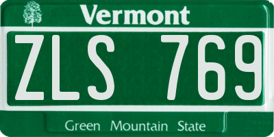 VT license plate ZLS769