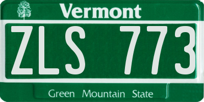 VT license plate ZLS773