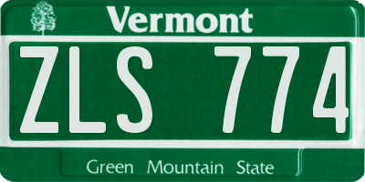 VT license plate ZLS774