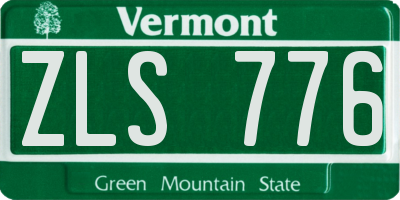 VT license plate ZLS776