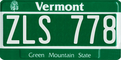 VT license plate ZLS778