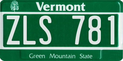 VT license plate ZLS781