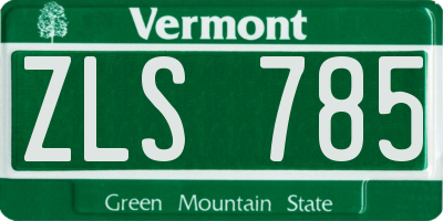VT license plate ZLS785