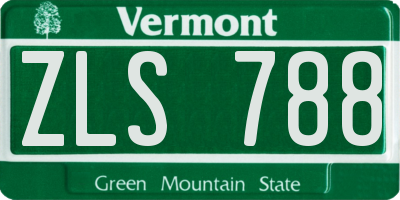 VT license plate ZLS788