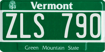 VT license plate ZLS790