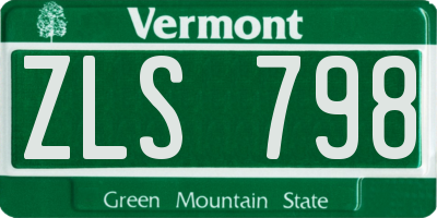 VT license plate ZLS798