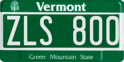 VT license plate ZLS800