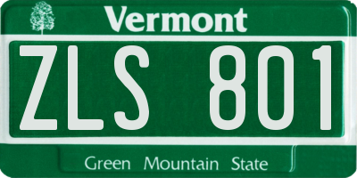 VT license plate ZLS801
