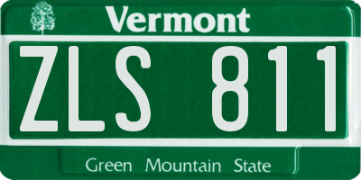 VT license plate ZLS811