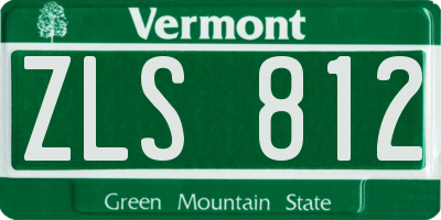 VT license plate ZLS812