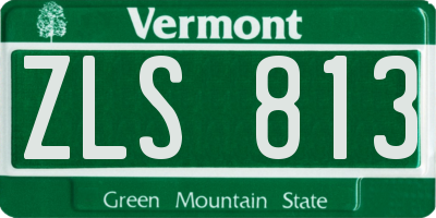 VT license plate ZLS813