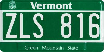 VT license plate ZLS816