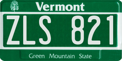 VT license plate ZLS821