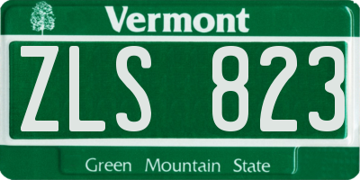 VT license plate ZLS823