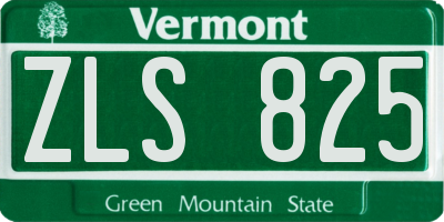 VT license plate ZLS825