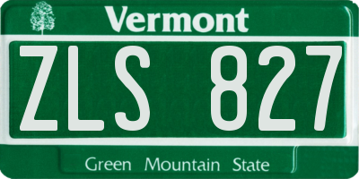 VT license plate ZLS827