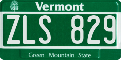 VT license plate ZLS829