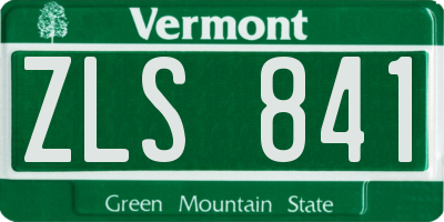 VT license plate ZLS841