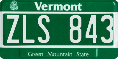 VT license plate ZLS843