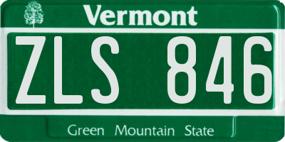 VT license plate ZLS846