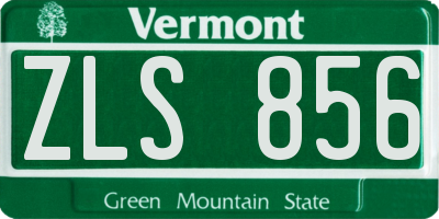 VT license plate ZLS856