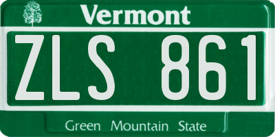 VT license plate ZLS861