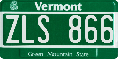 VT license plate ZLS866