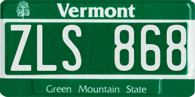 VT license plate ZLS868